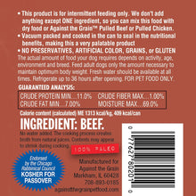 Evanger's Against the Grain 100% Beef Wet Dog Food 11 oz can