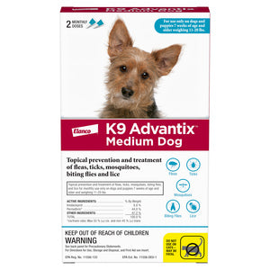 K9 Advantix  Flea & Tick Treatment for Medium Dogs 11-20-lb, 2-pack