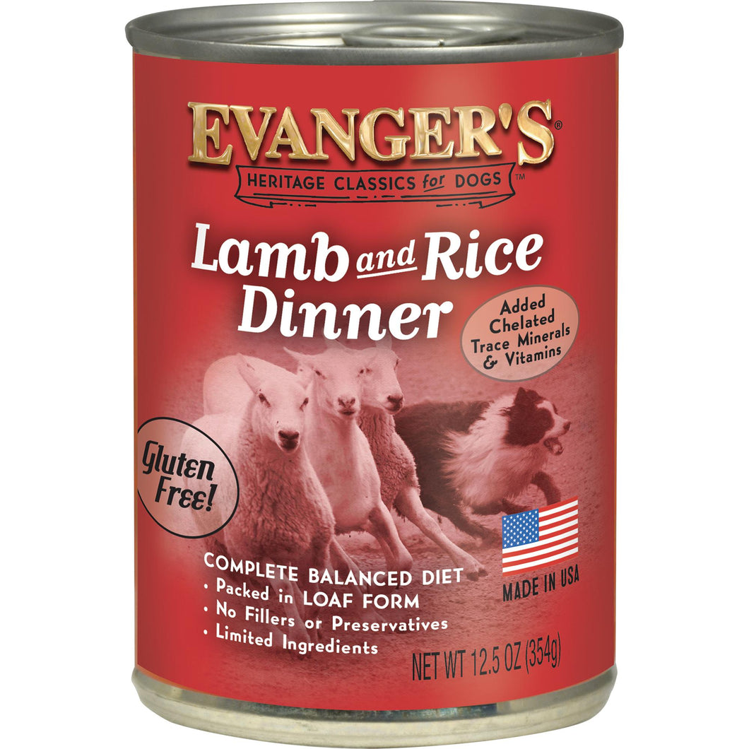 Evanger's Heritage Classics Lamb & Rice Dinner Wet Dog Food Can, 12.5-oz