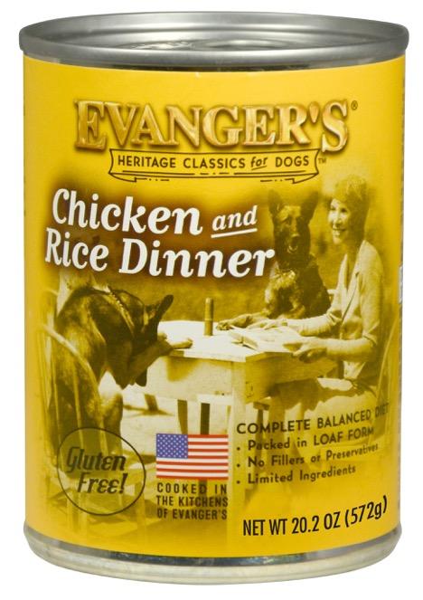 Evanger's Heritage Classics Chicken & Rice Dinner Wet Dog Food Can