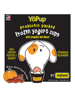 Yoghund YöPup Frozen Yogurt Cups Pumpkin & Bacon Dog Treats, 4-pk