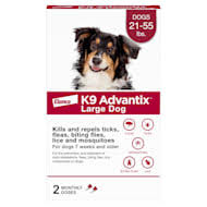 K9 Advantix Flea & Tick Treatment for Large Dogs 21-55-lb, 2 pack
