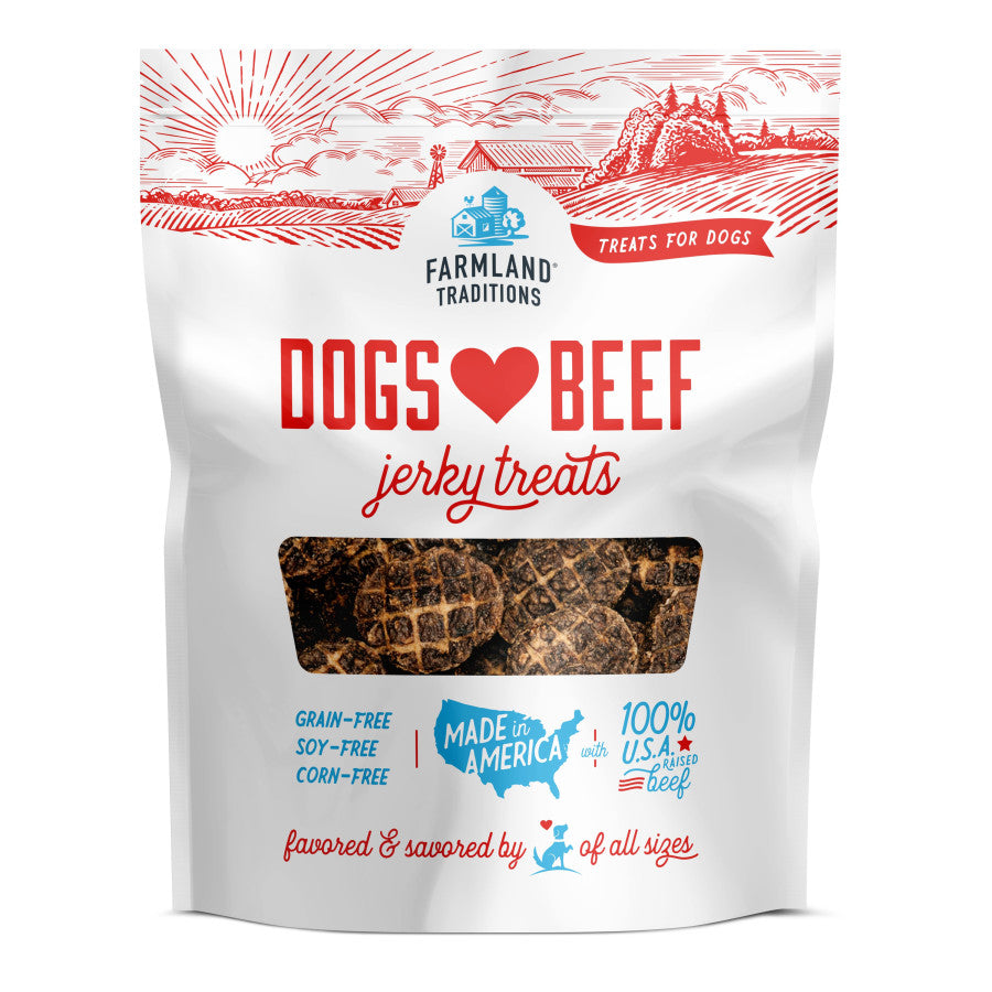 Farmland Traditions Dogs Love Beef Jerky Dog Treats/13.5 oz