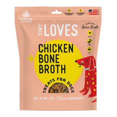 Farmland Traditions Tiny Loves Chicken w/Bone Broth Dog Treats/6 oz