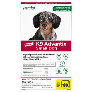 K9 Advantix  Flea & Tick Treatment for Small Dogs up to 4-10-lb, 2-pack