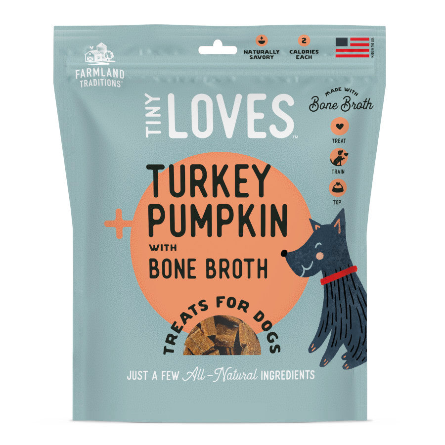 Farmland Traditions Tiny Loves Turkey & Pumpkin w/Bone Broth Dog Treats/6 oz