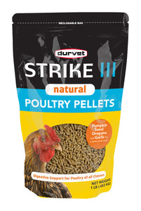 Durvet Strike 3 Natural Poultry Pellets Digestive Support1lb