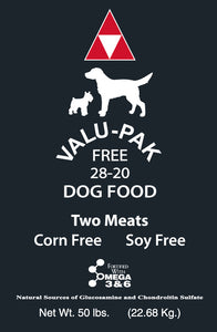 VALU-PAK Black Bag 28/20 All Life Stages Dog Food 50lb