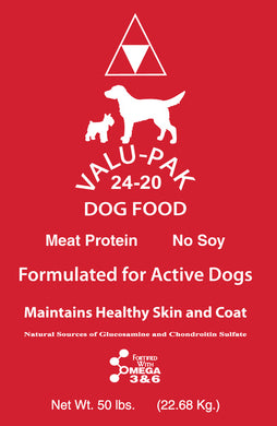Valu Pak 24/20 Dog Food Red Bag All Life Stages